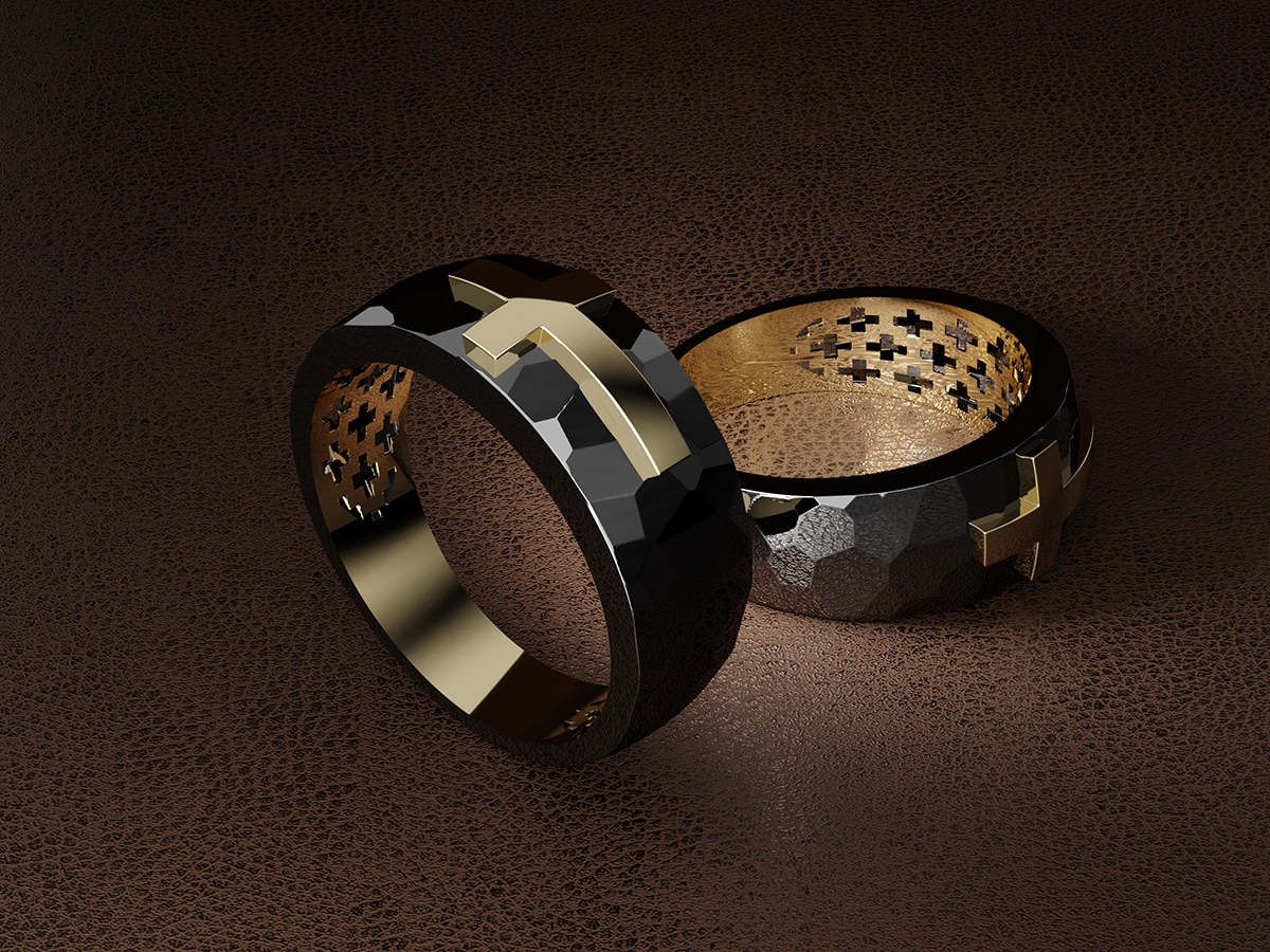 Ceramic and Gold. Custom Jewellery Design.